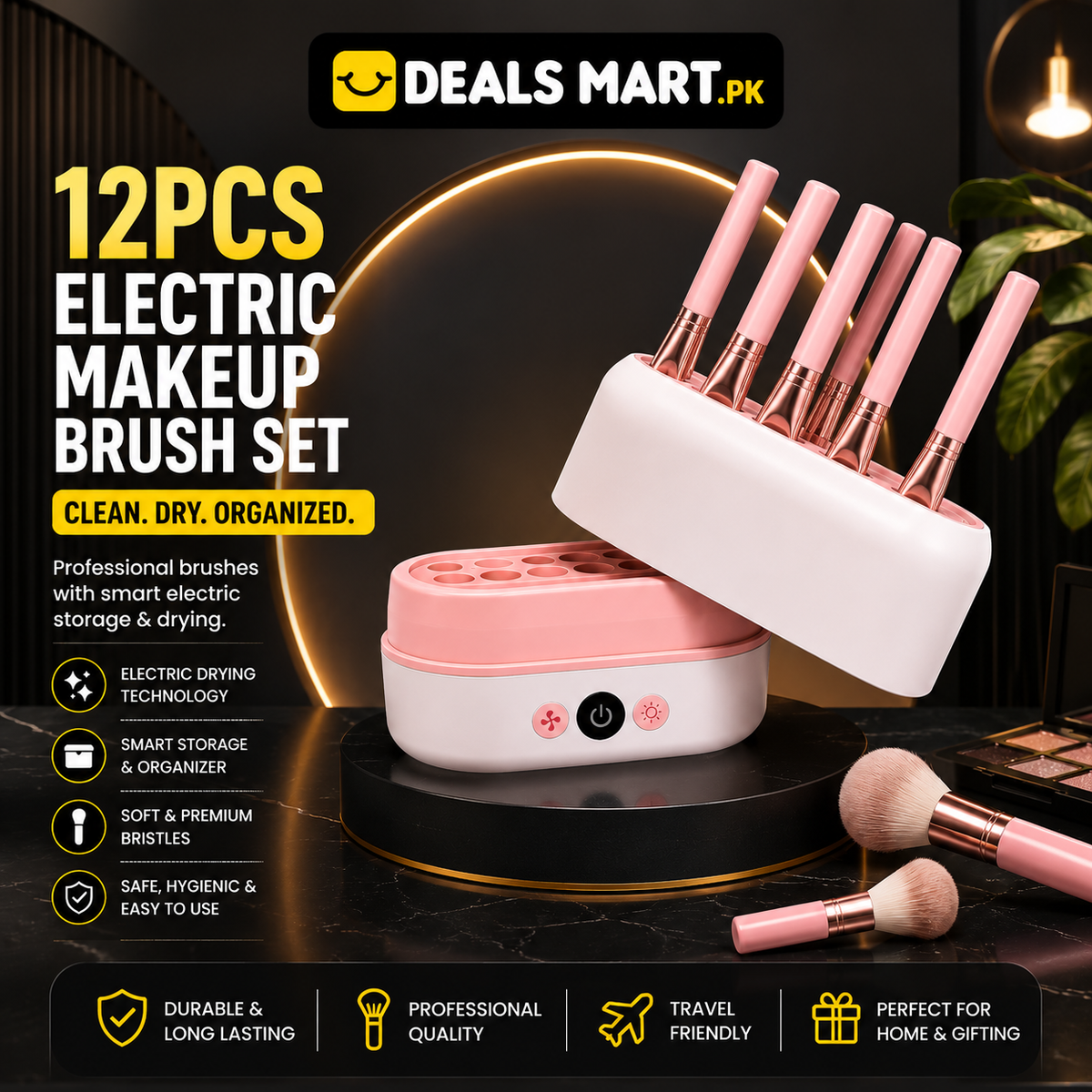 12 Pieces Electric Makeup Brush & Sponge Dryer
