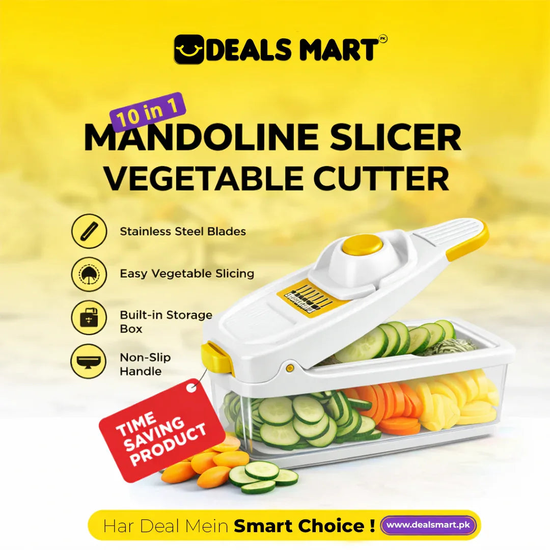 10 In 1  Mandoline Slicer Vegetable Cutter with Storage Box