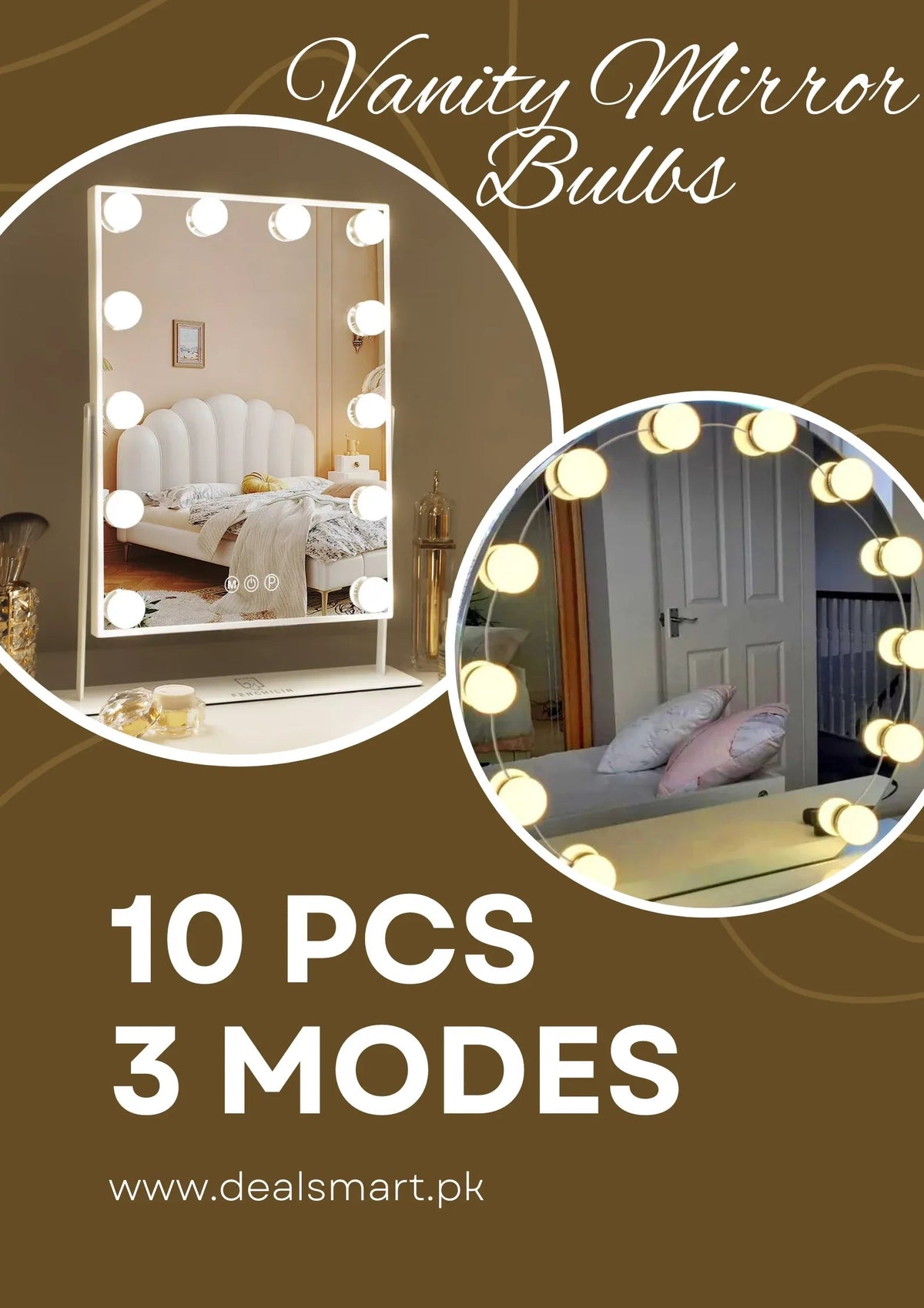 10pcs 3Modes Vanity Mirror Bulbs (Direct USB Power)