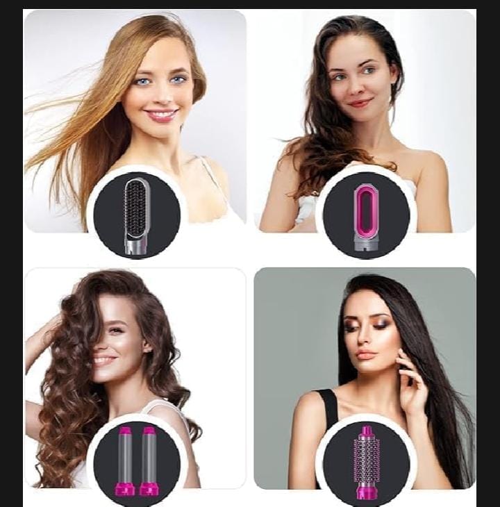 5-in-1 Electric Hot Air Brush Straightener & Dryer