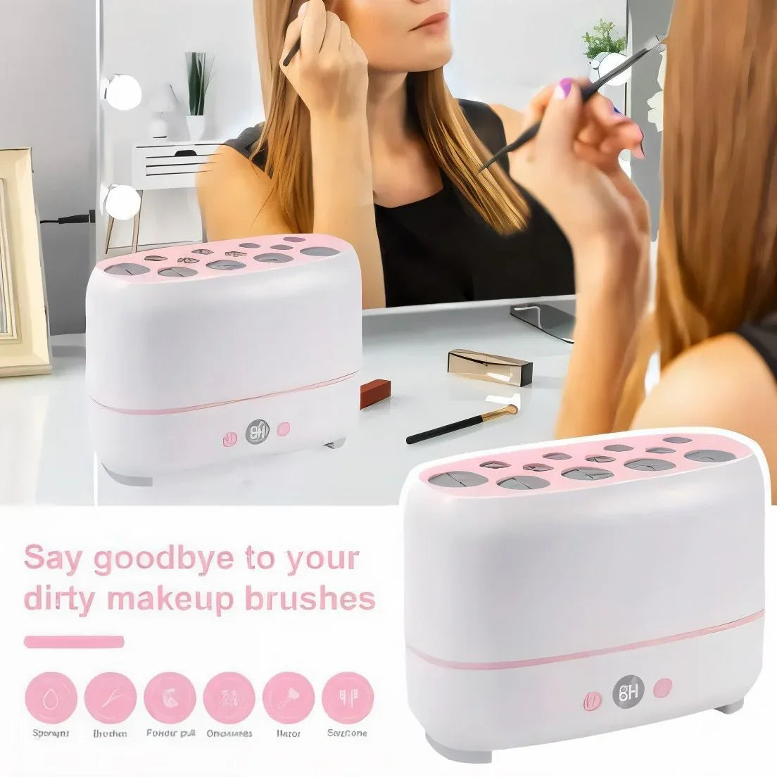 12 Pieces Electric Makeup Brush & Sponge Dryer - Deals mart