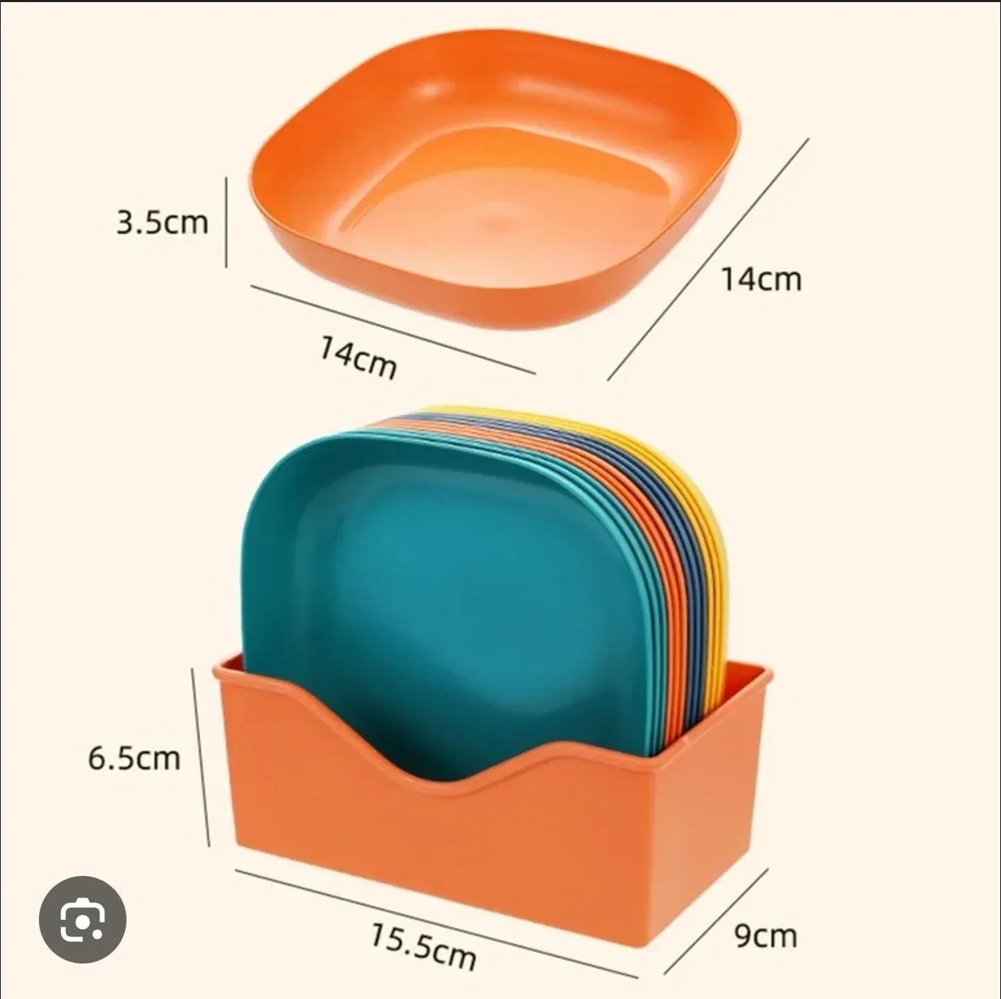 10Pcs Straw Square Plates with Storage Box - Deals mart